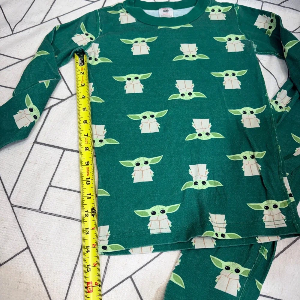 Hanna Andersson Star Wars Grogu Baby Yoda Pajamas Organic Cotton Green Set US 10